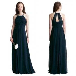 NWT Blue Chiffon Dress | Bridesmaid, Wedding, Prom | Bill Levkoff 1161